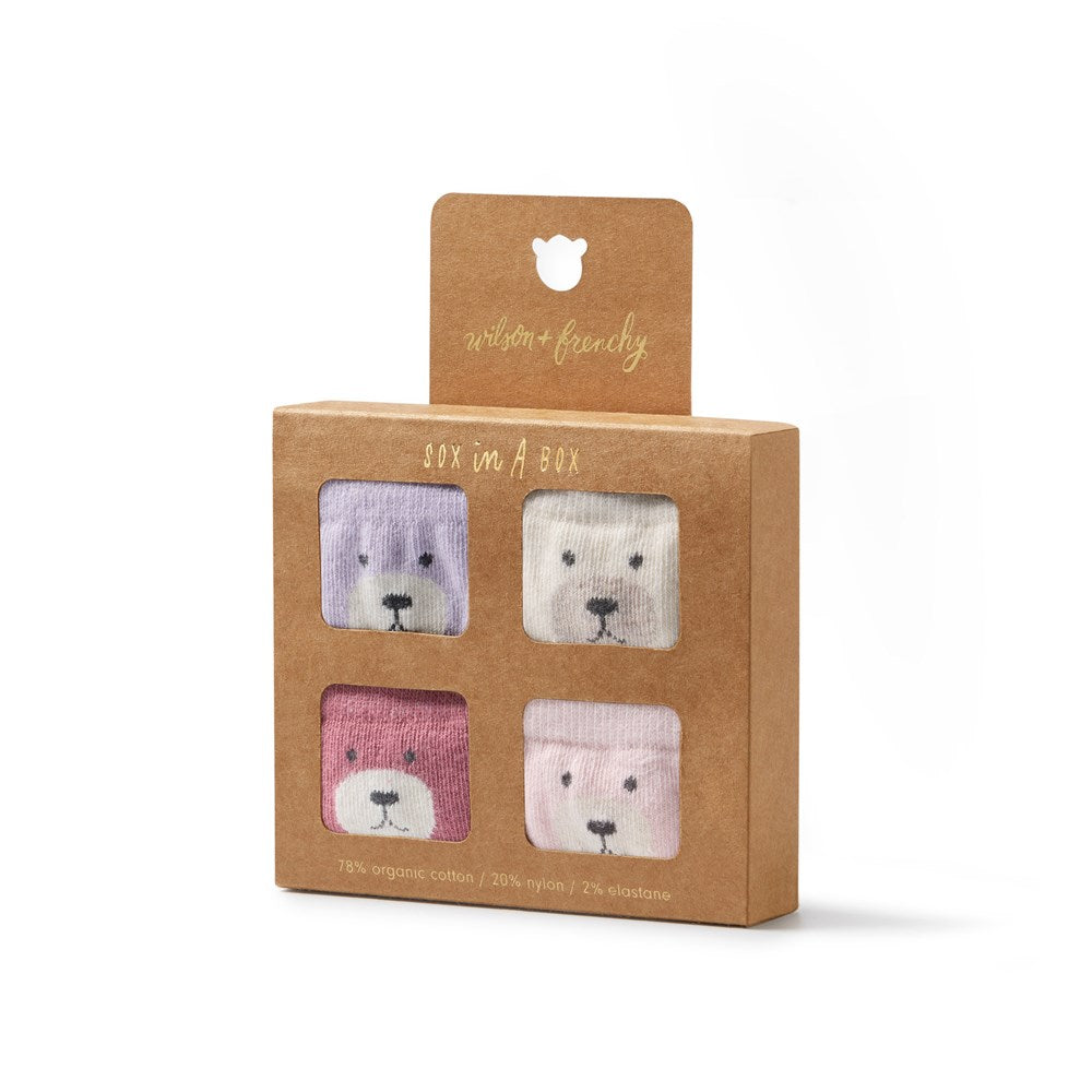 Girls Organic 4 Pack Baby Socks