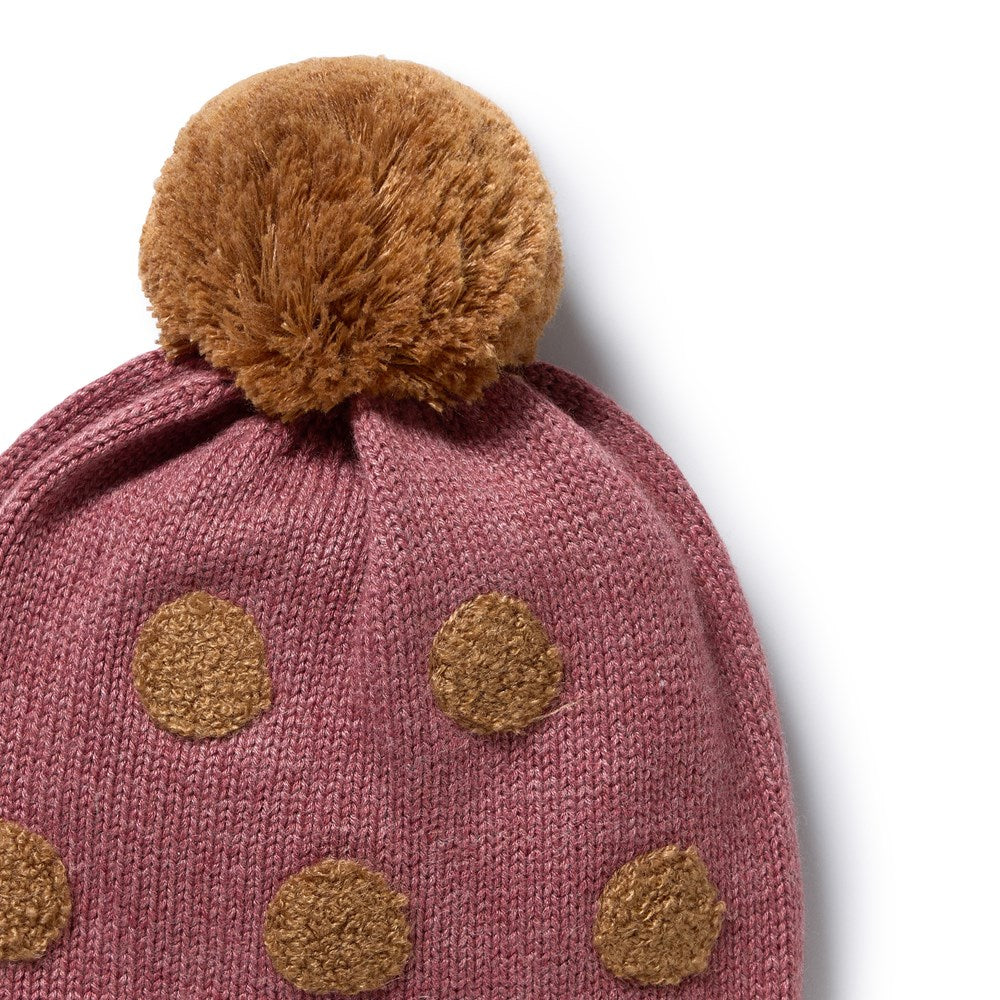Rhubarb Organic Knitted Bauble Hat