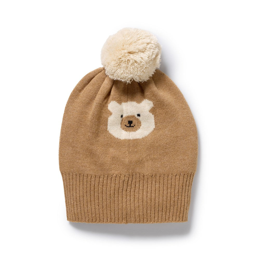 Beary Cute Organic Knitted Jacquard Hat