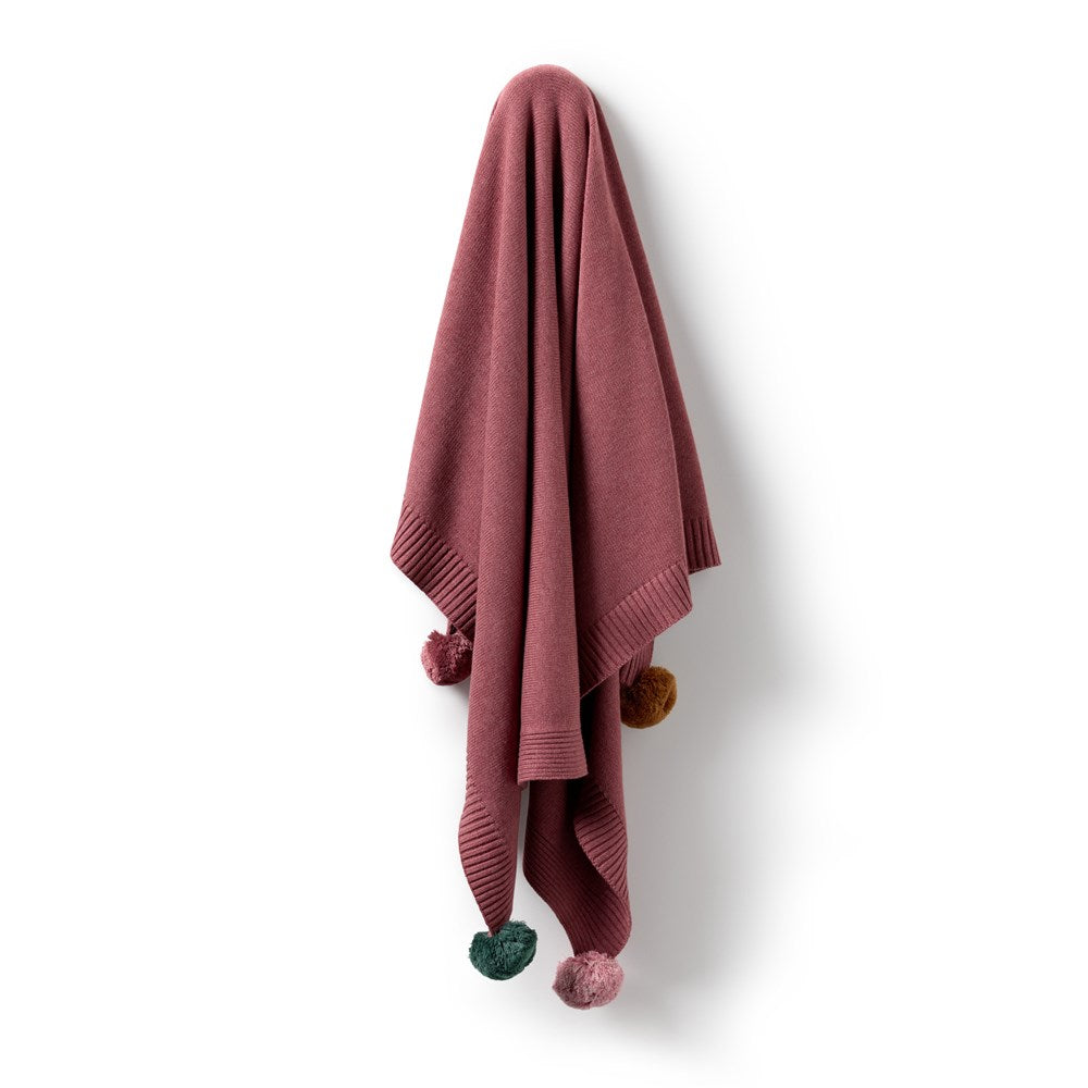 Rhubarb Organic Knitted Blanket