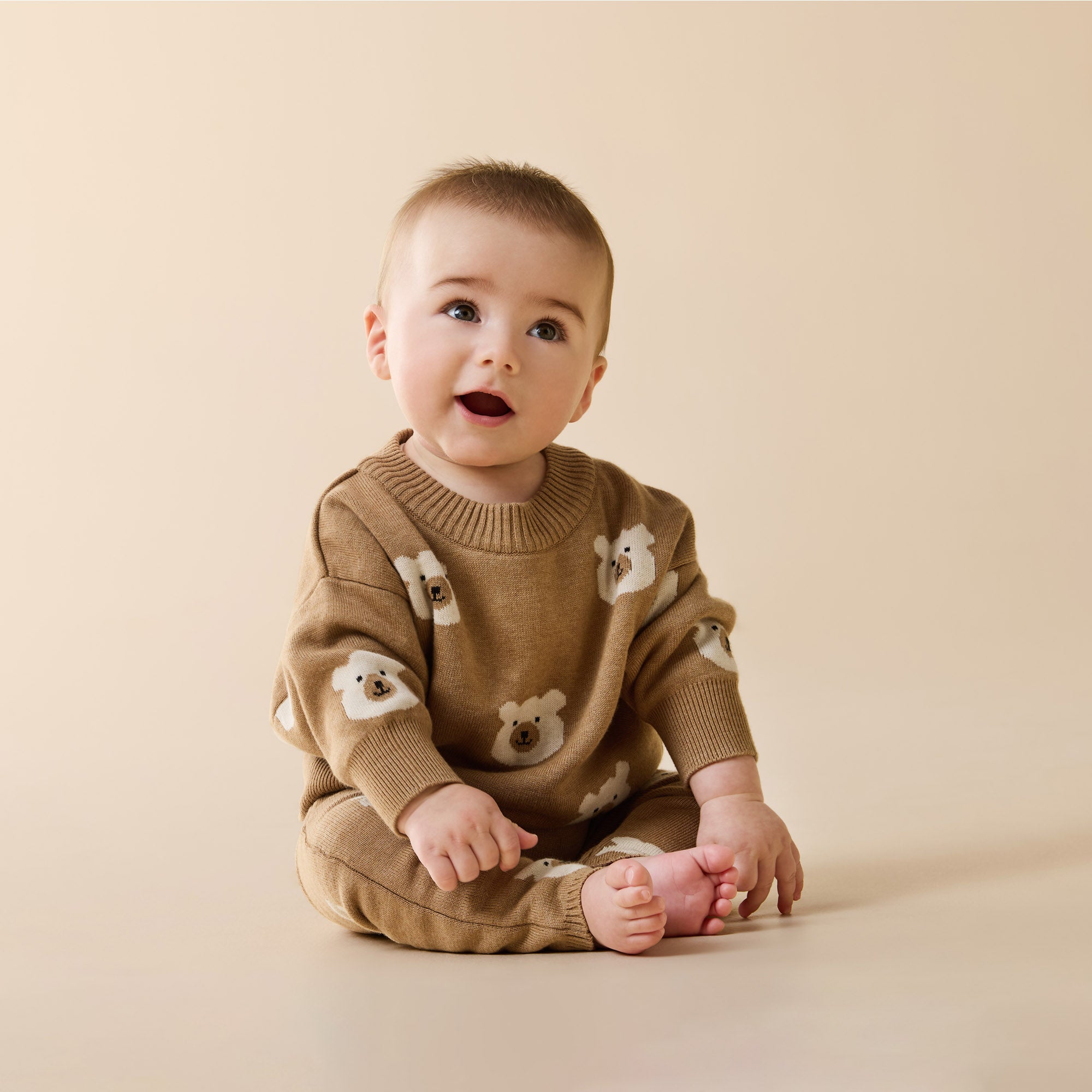 Beary Cute Organic Knitted Jacquard Jumper