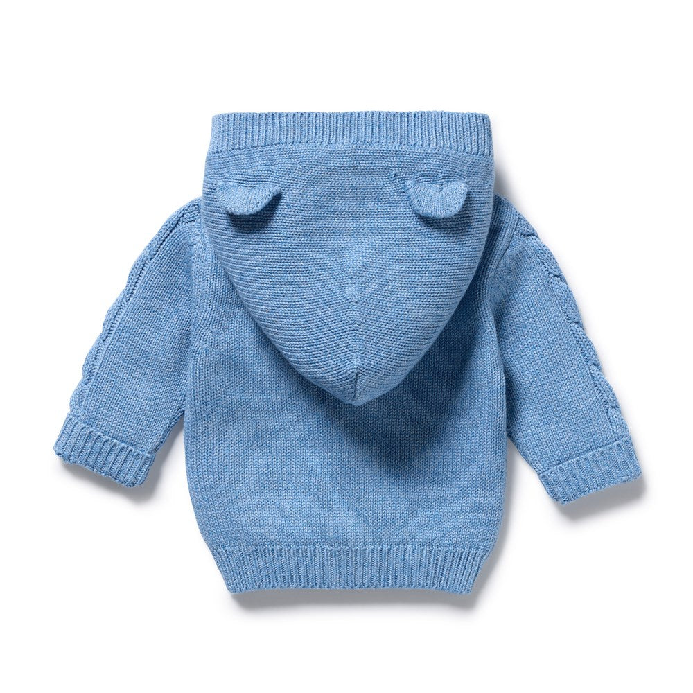 Frosted Blue Organic Knitted Cable Jacket
