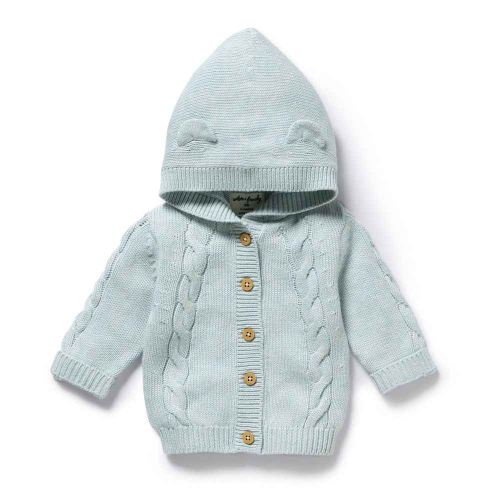 Cloud Blue Organic Knitted Cable Jacket