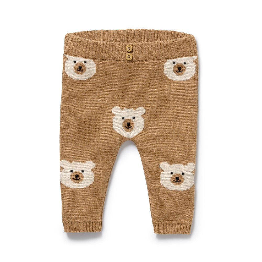 Beary Cute Organic Knitted Jacquard Legging