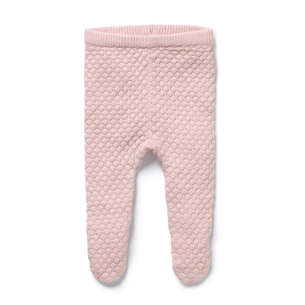 Marshmallow Organic Knitted Bubble Legging with Feet