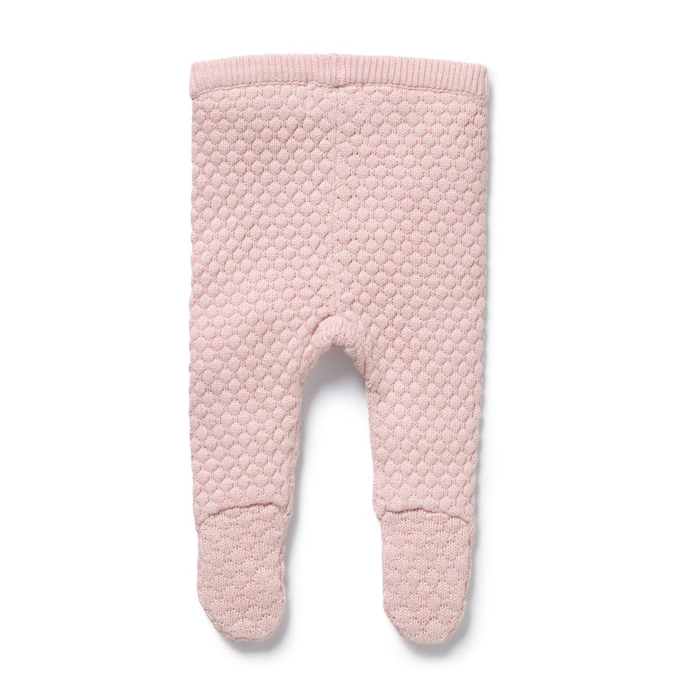 Marshmallow Organic Knitted Bubble Legging with Feet
