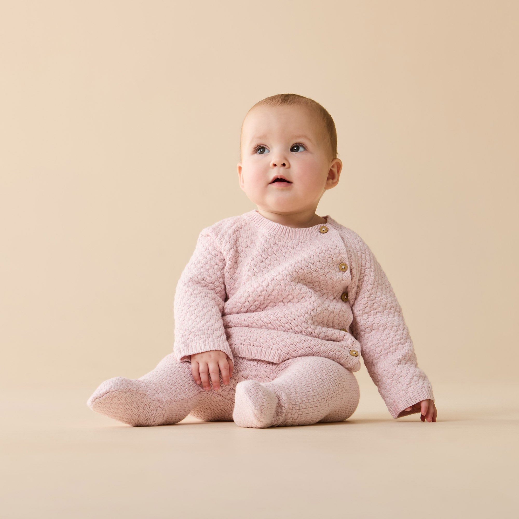 Marshmallow Organic Knitted Bubble Legging with Feet