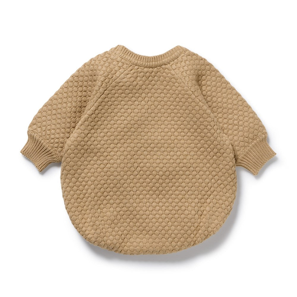 Oat and Mulberry Organic Knitted Bubble Bodysuit