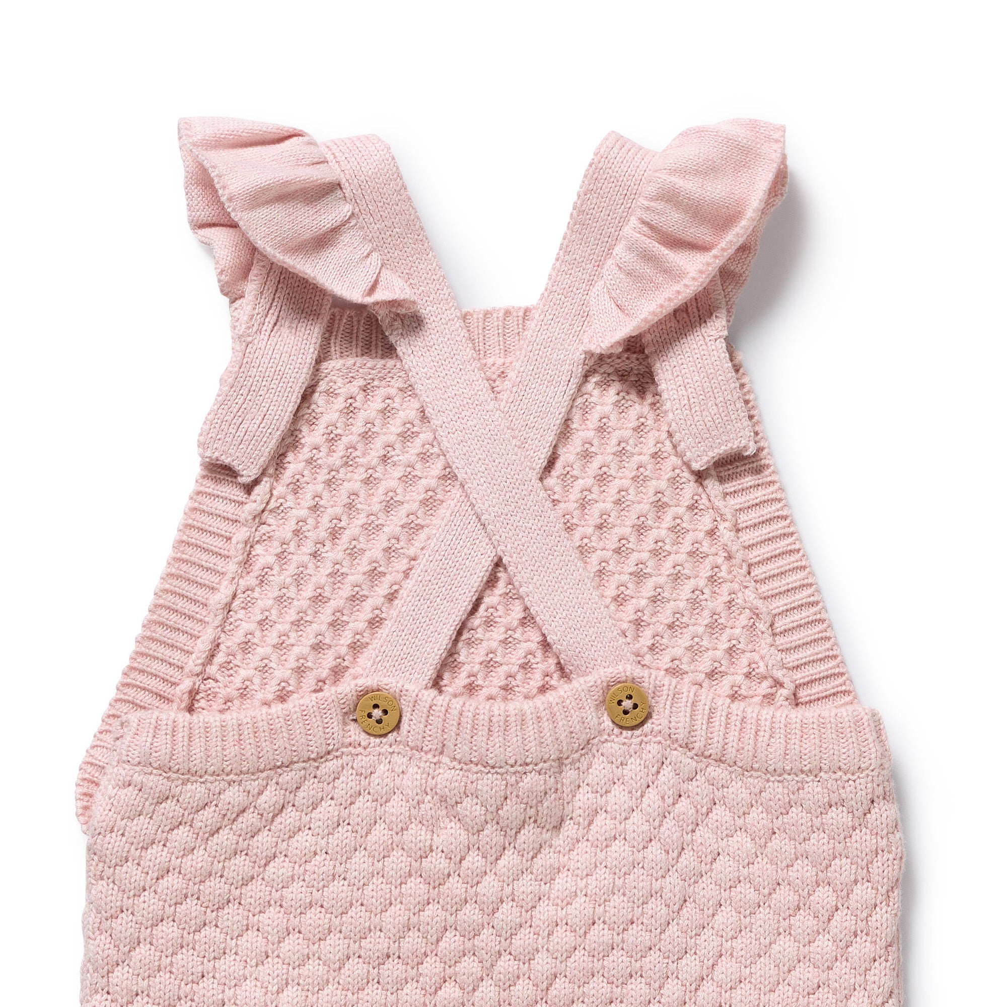 Marshmallow Organic Knitted Bubble Ruffle Overall