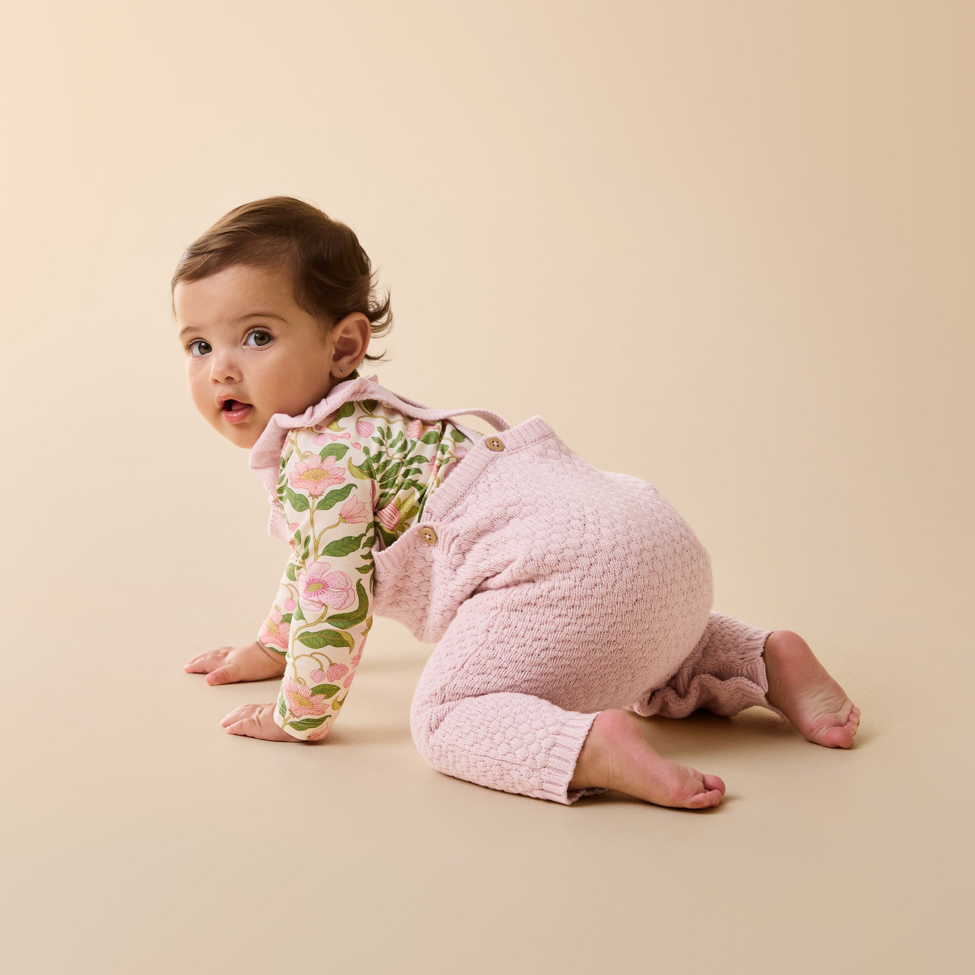 Marshmallow Organic Knitted Bubble Ruffle Overall