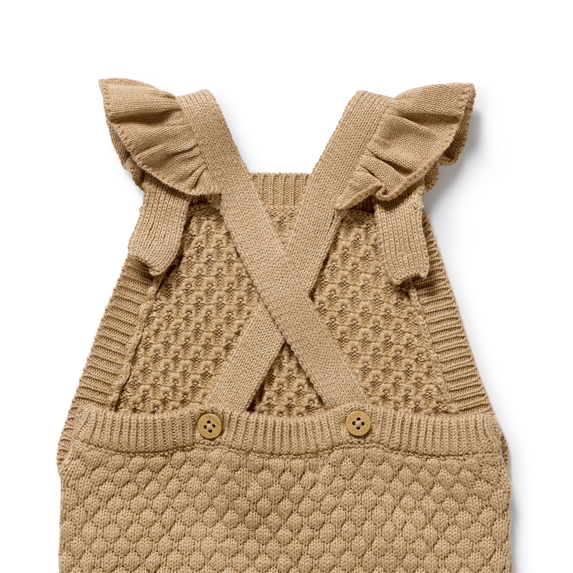 Oat Organic Knitted Bubble Ruffle Overall