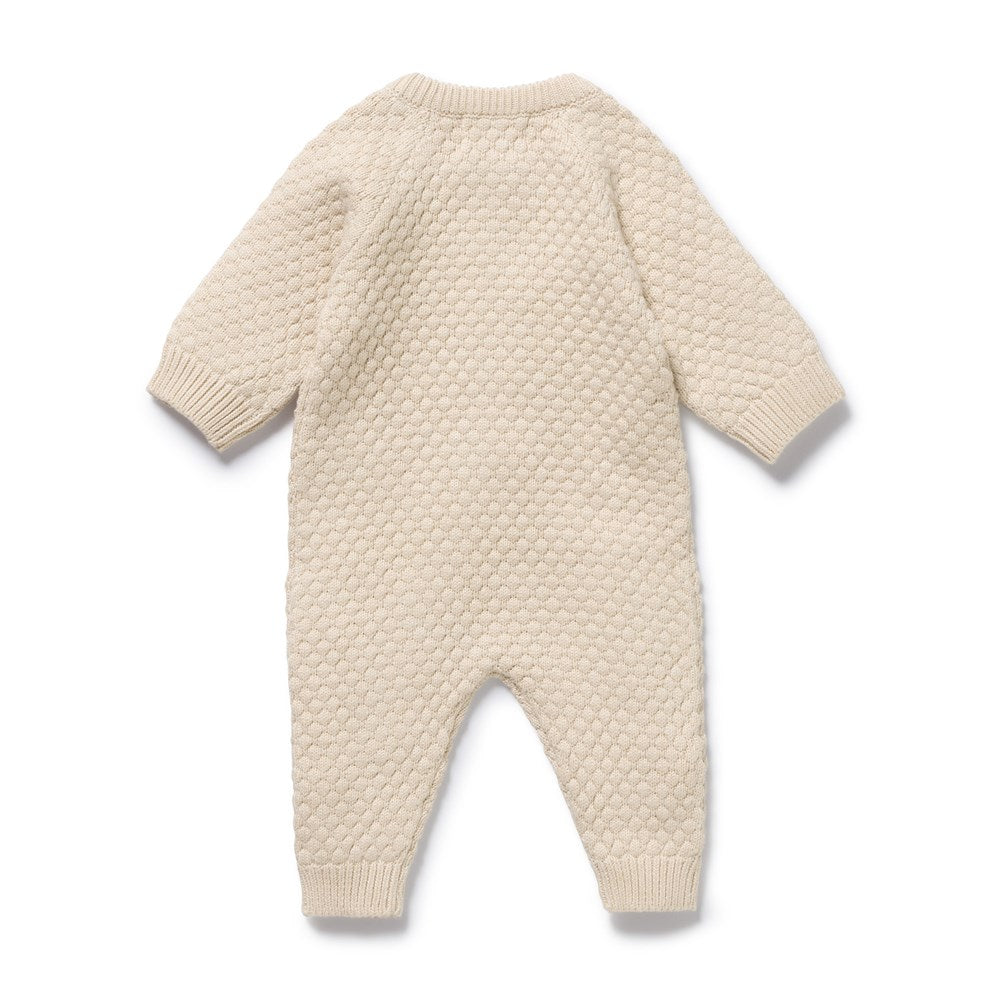 Cream Organic Knitted Bubble Growsuit