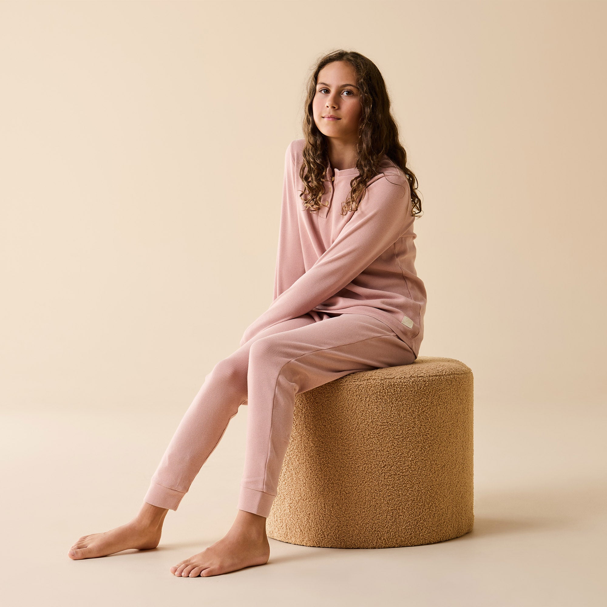 Rose Organic Waffle Henley Pyjamas
