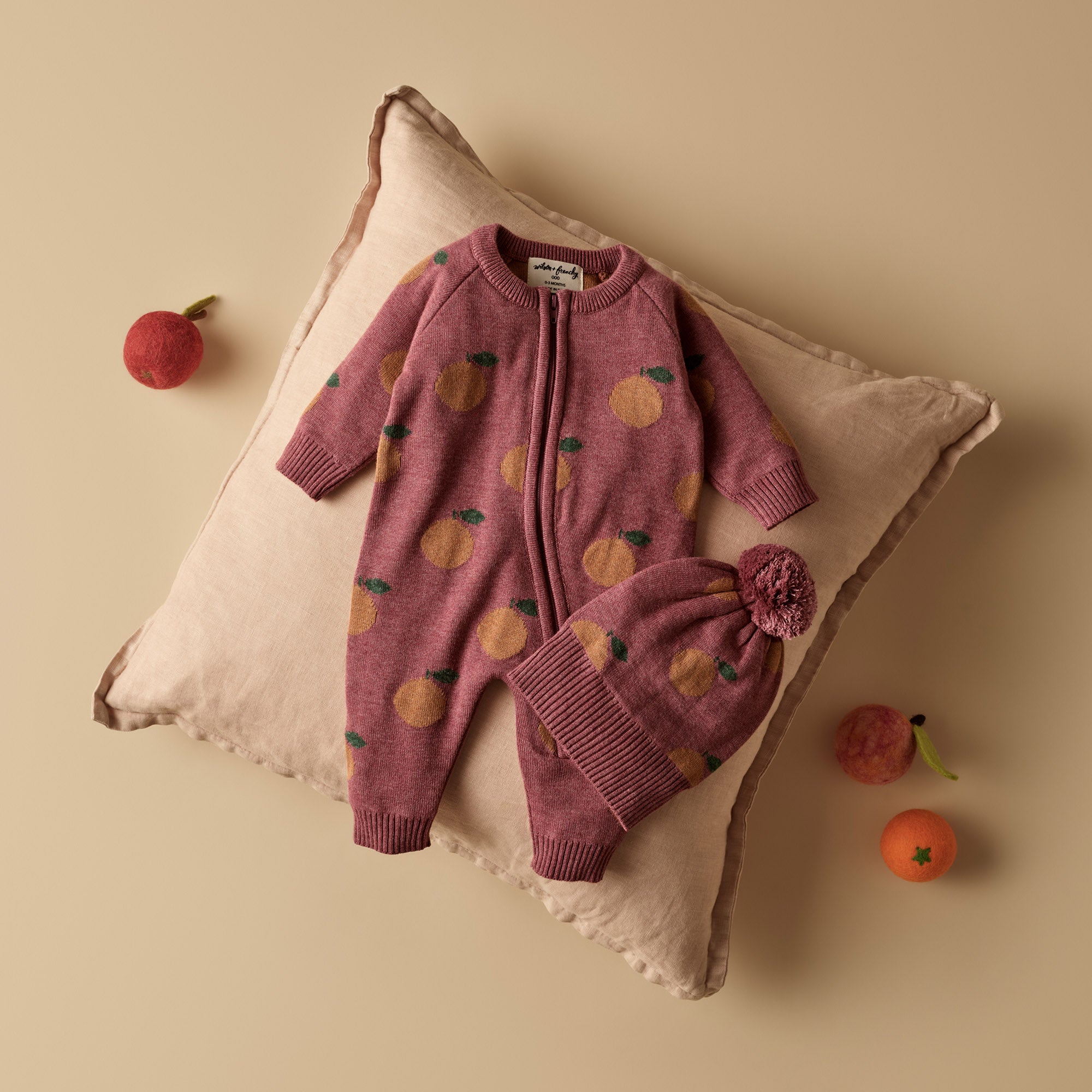 Clementine Organic Knitted Jacquard Growsuit