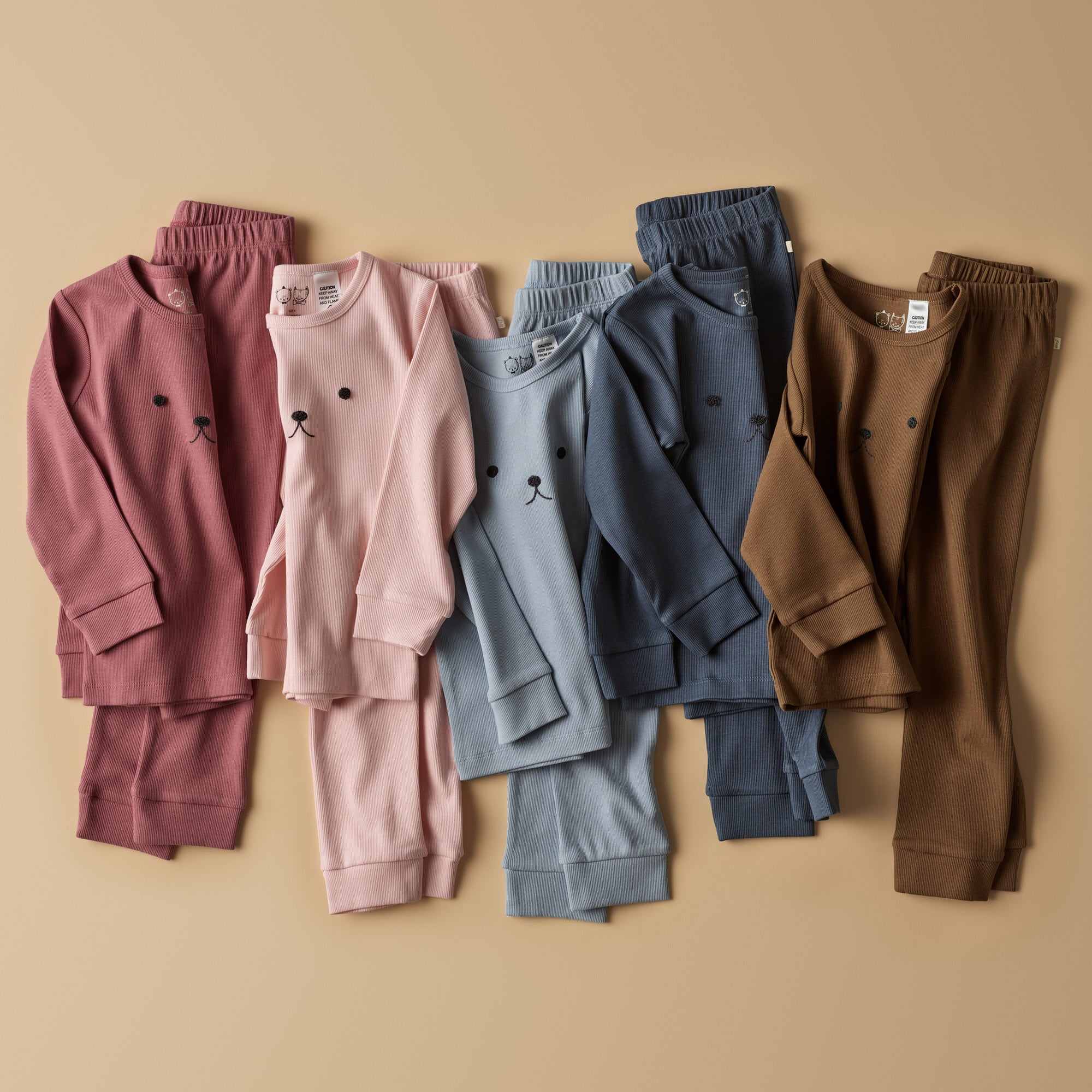 Nutmeg Organic Rib Long Sleeved Pyjamas