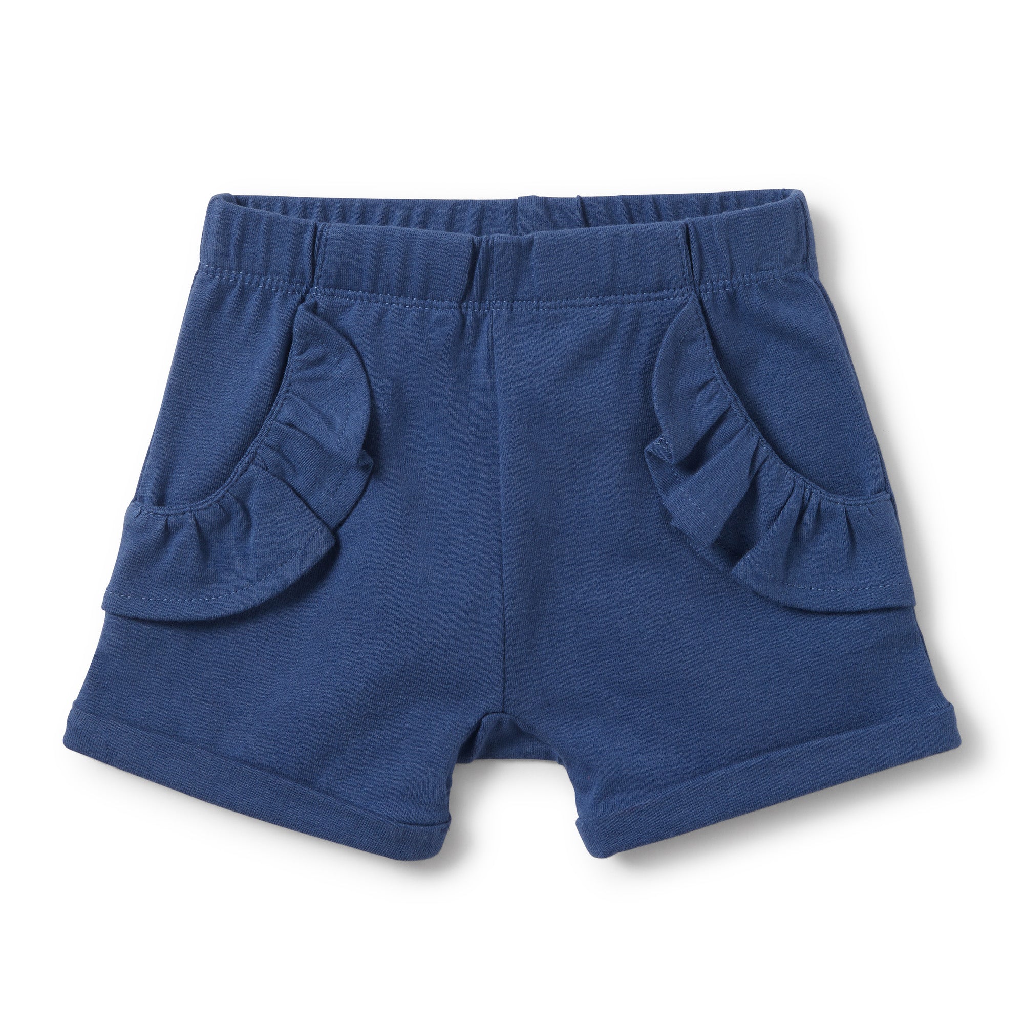 TRUE NAVY RUFFLE POCKET SHORTS - Wilson and Frenchy
