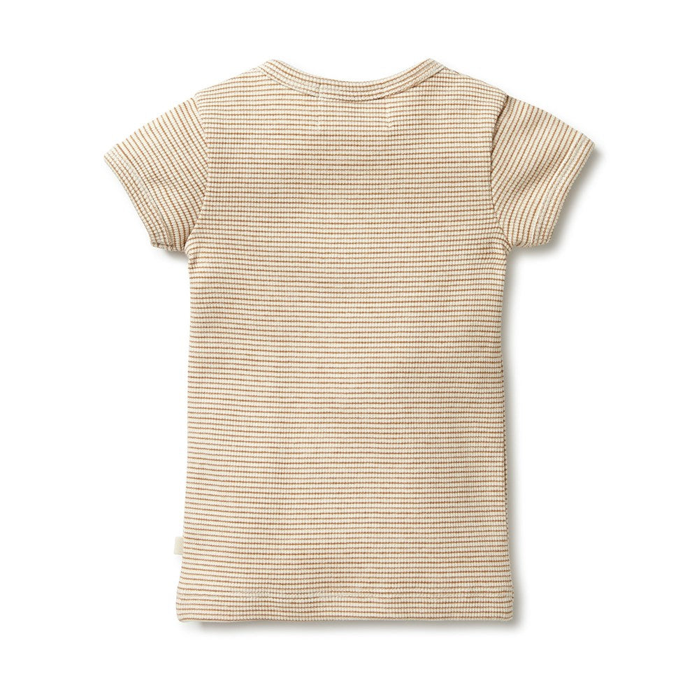 Organic Stripe Rib Henley Tee