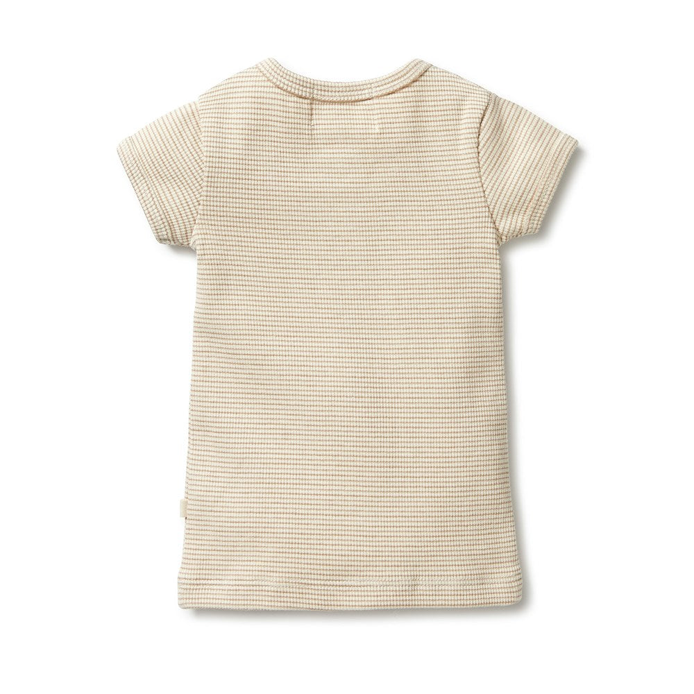 Organic Stripe Rib Henley Tee