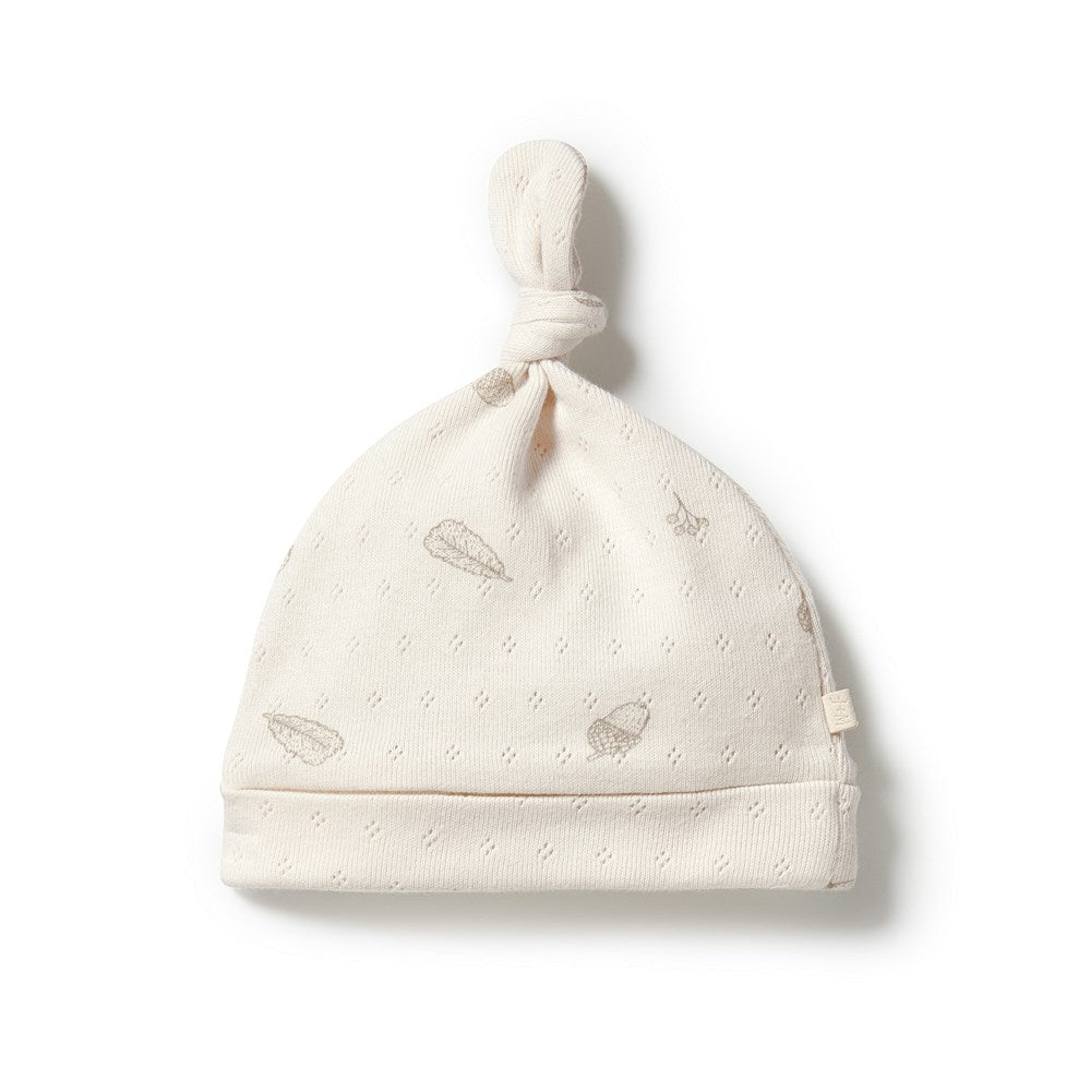 Organic Pointelle Knot Hat