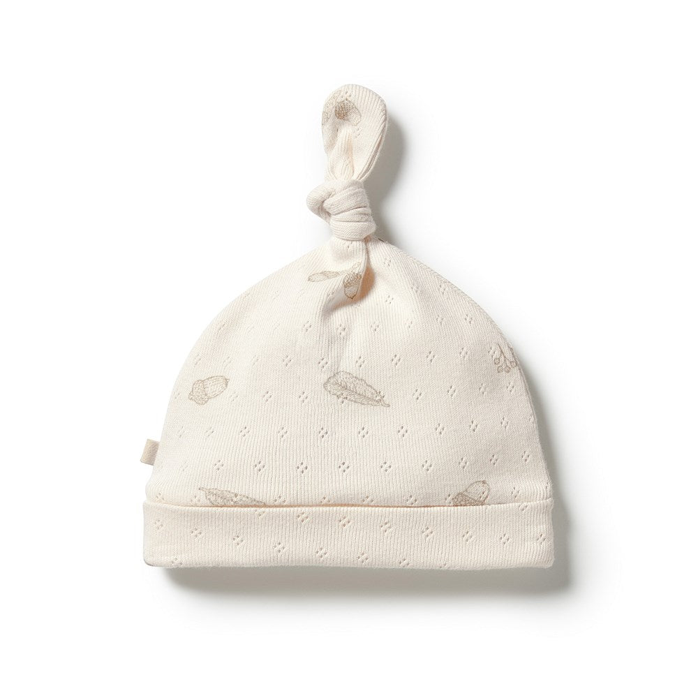 Organic Pointelle Knot Hat