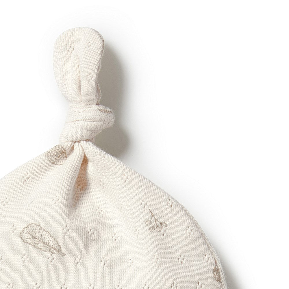Organic Pointelle Knot Hat