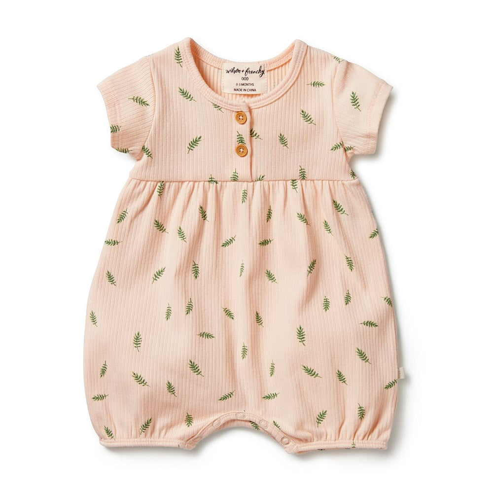 Organic Rib Henley Playsuit