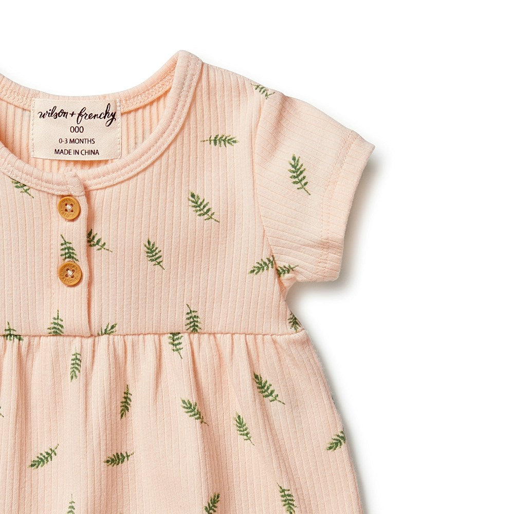 Organic Rib Henley Playsuit