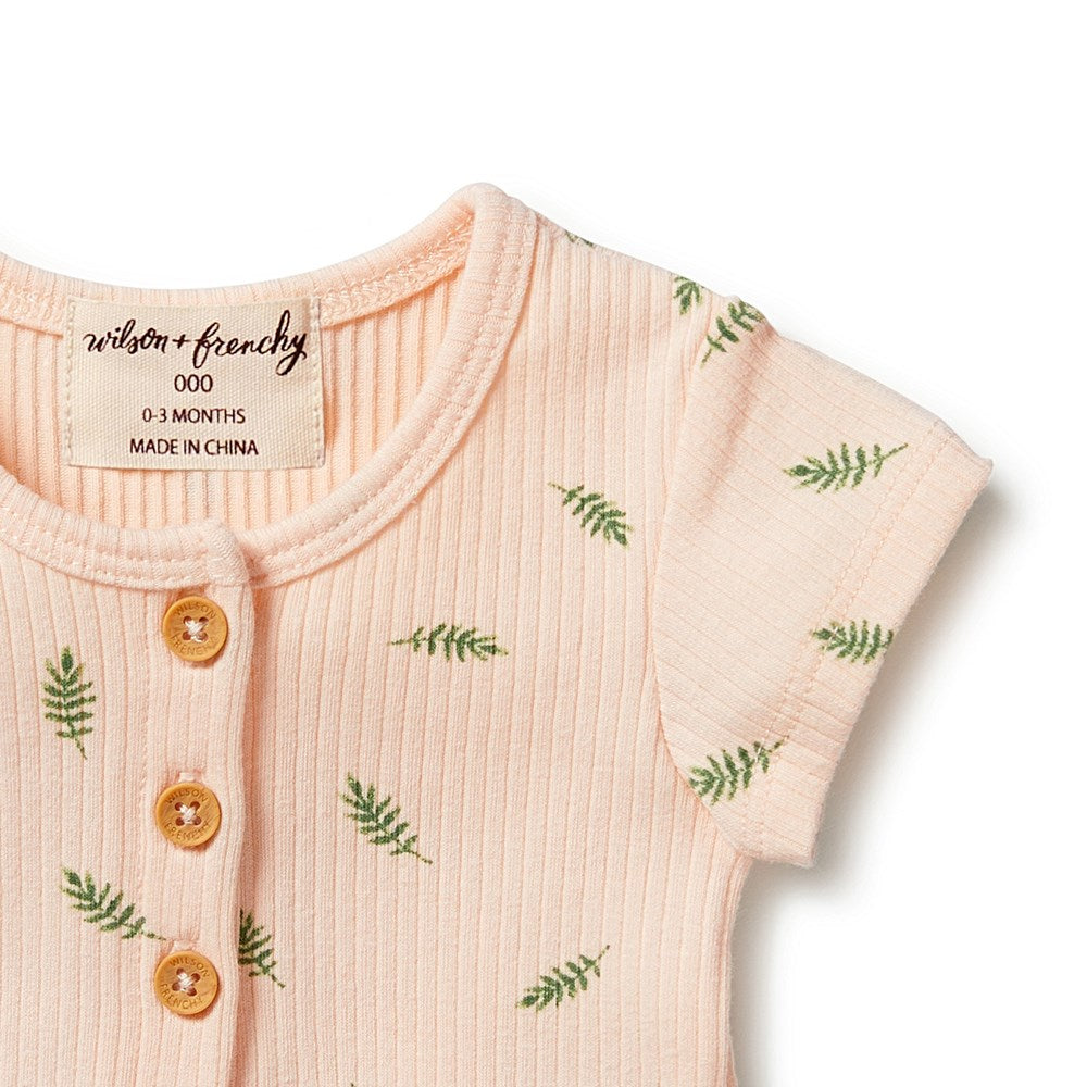 Organic Rib Henley Growsuit