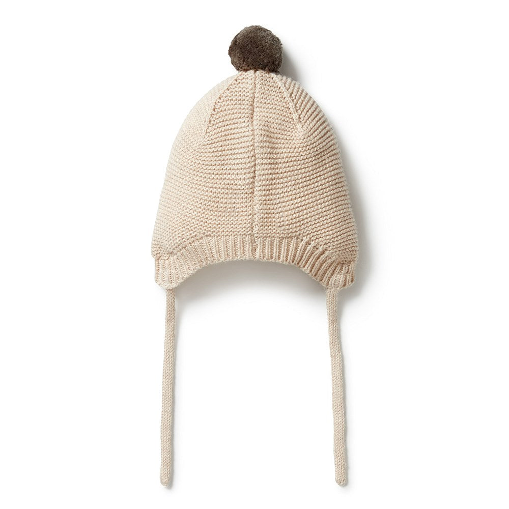 Knitted Cable Bonnet