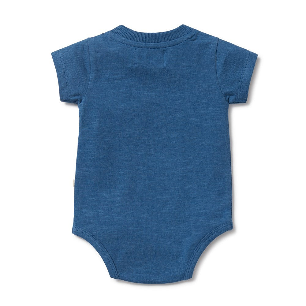 Dark Blue Organic Pocket Bodysuit