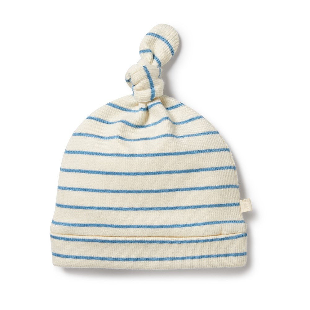 Petit Blue Organic Knot Hat