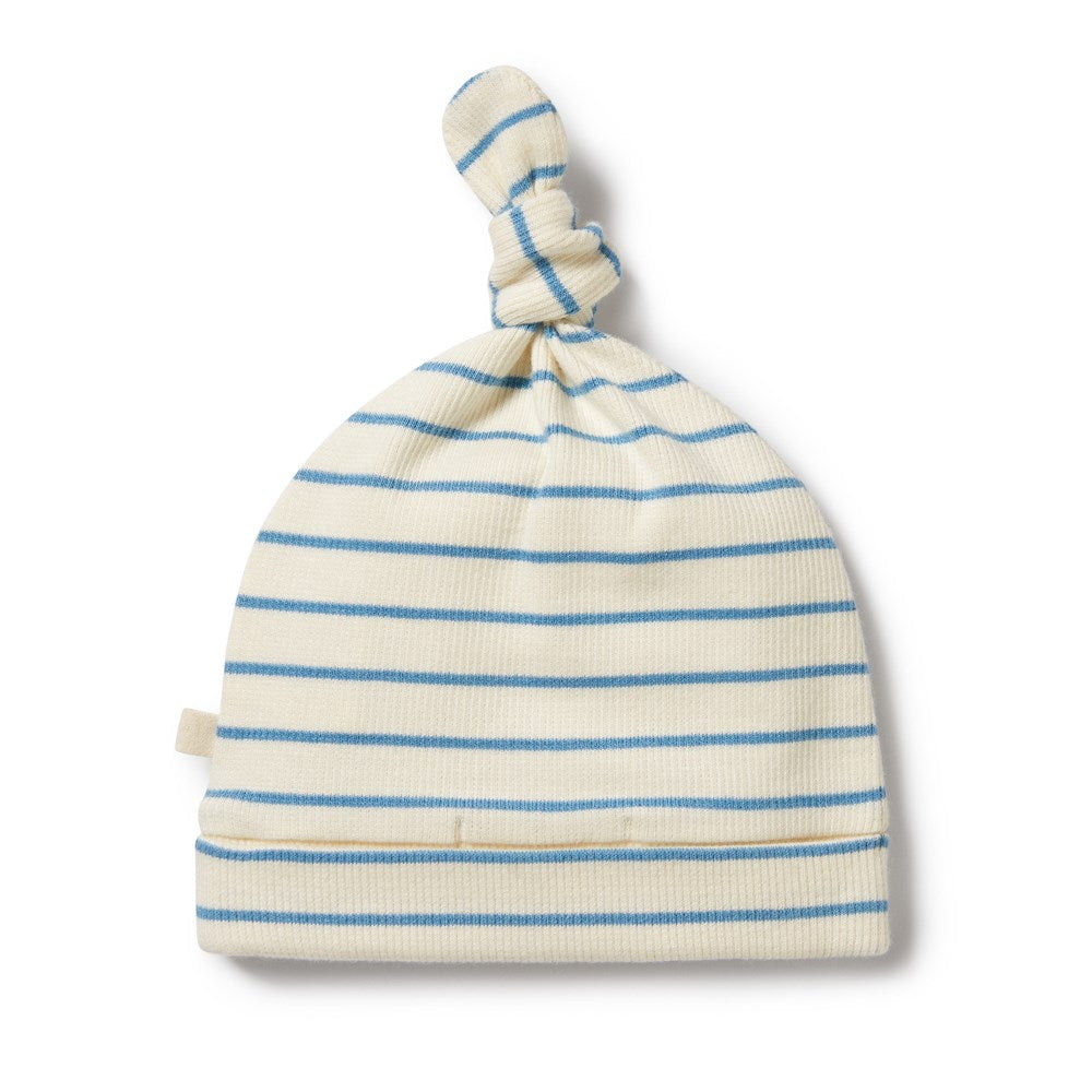 Petit Blue Organic Knot Hat