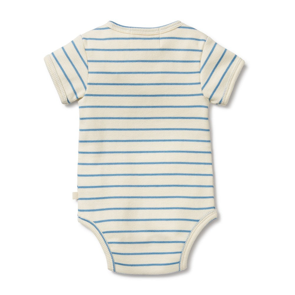 Petit Blue Organic Henley Bodysuit