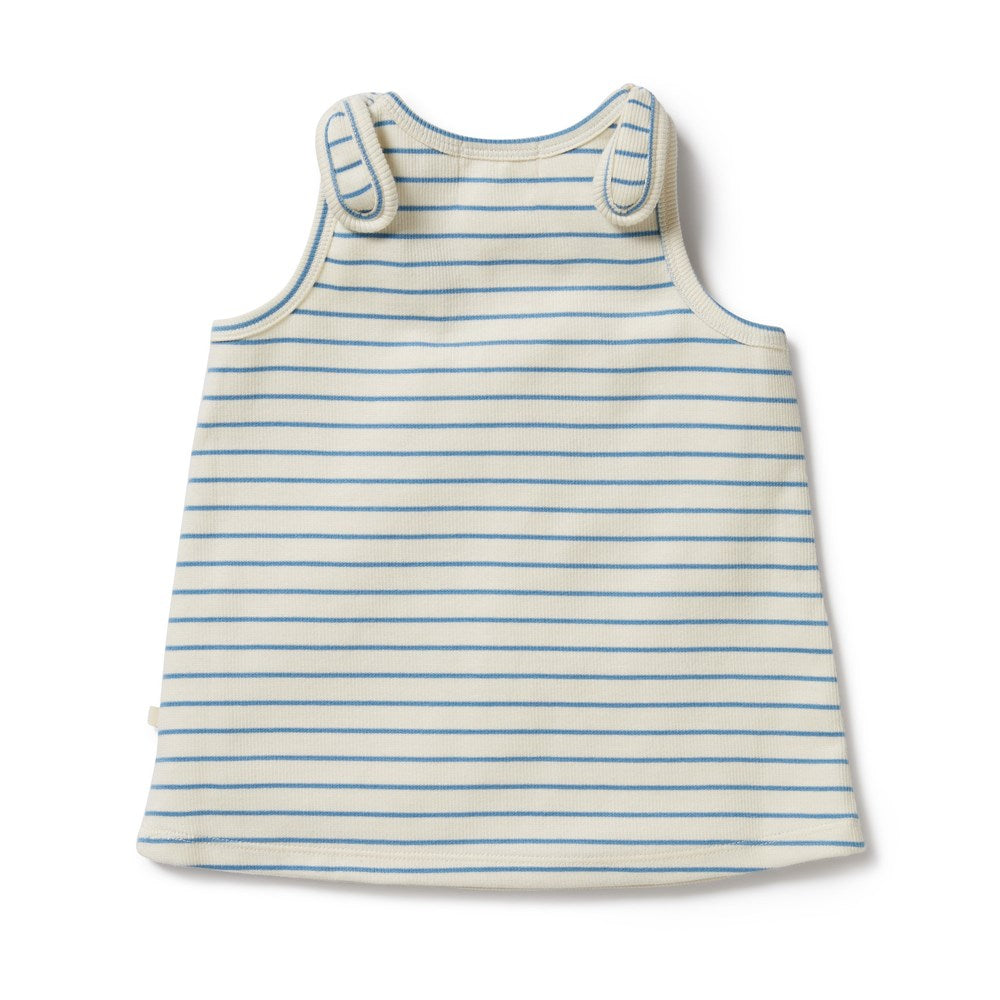 Petit Blue Organic Tie Singlet