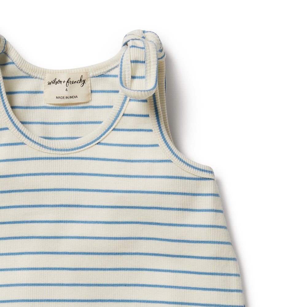 Petit Blue Organic Tie Singlet