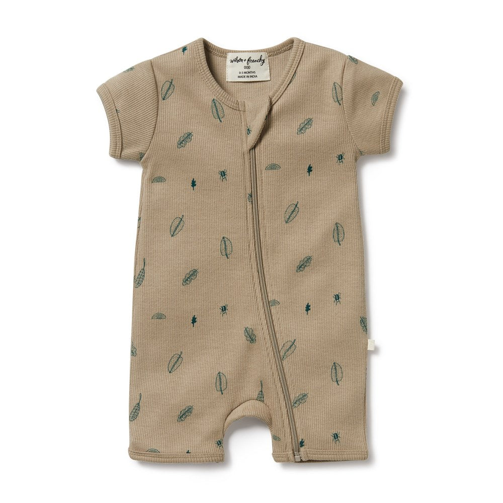 Jungle Leaf Organic Boyleg Zipsuit