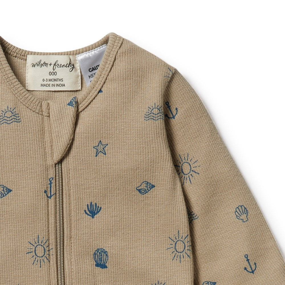 Summer Days Organic Zipsuit with Feet