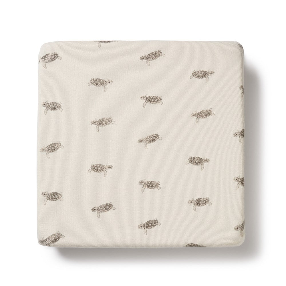 Tiny Turtle Organic Cot Sheet