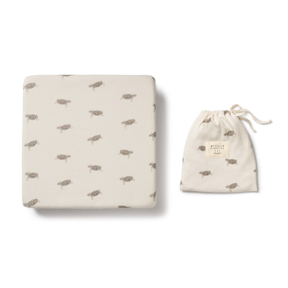 Tiny Turtle Organic Cot Sheet