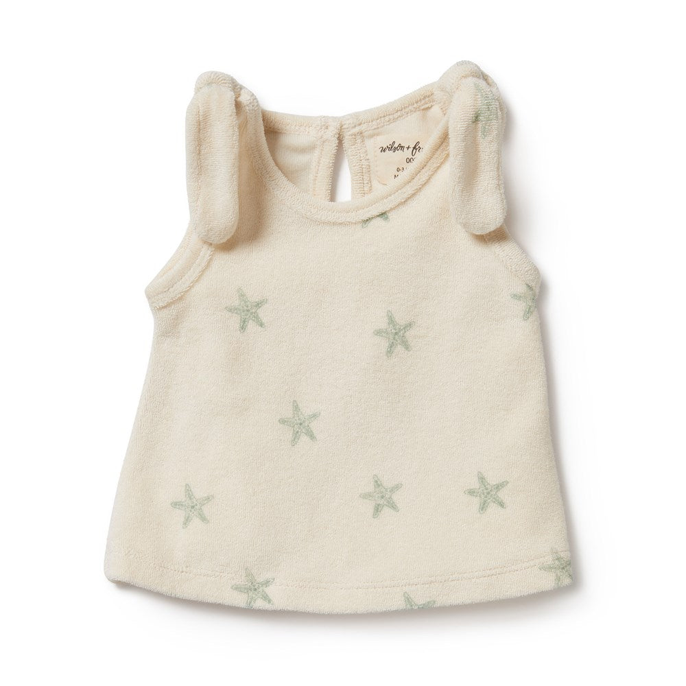 Tiny Starfish Organic Terry Tie Singlet