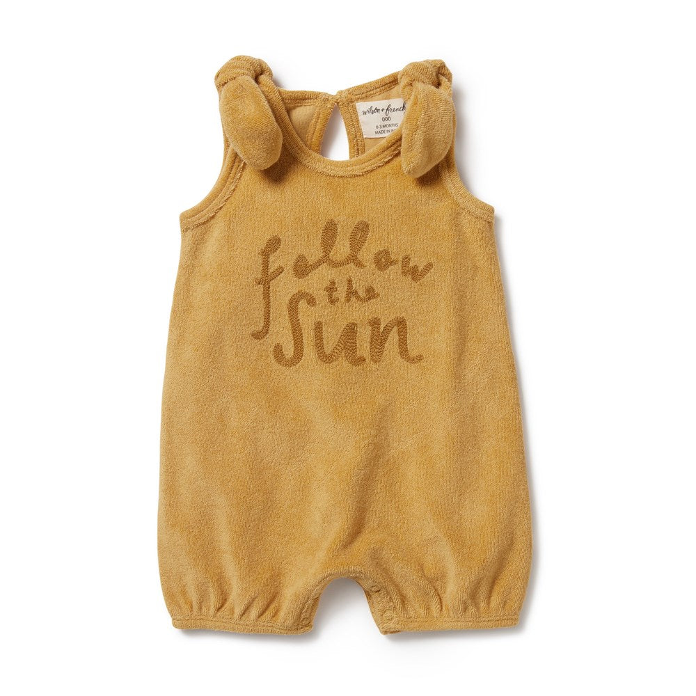 Follow The Sun Organic Terry Tie Playsuit