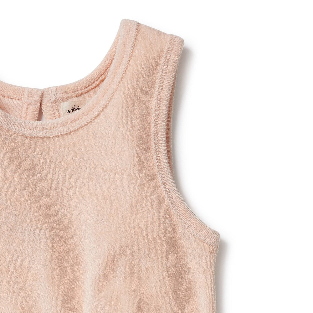 Antique Pink Organic Terry Playsuit