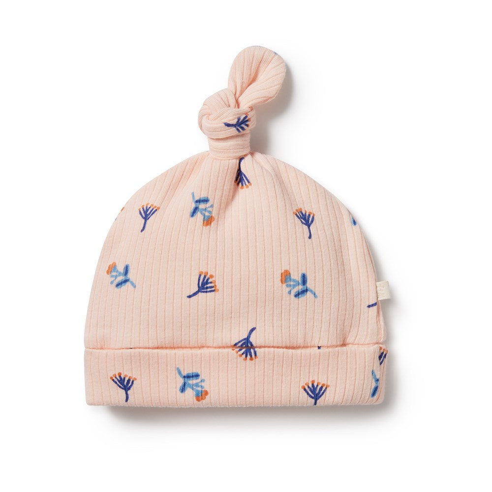 Little Flower Organic Rib Knot Hat