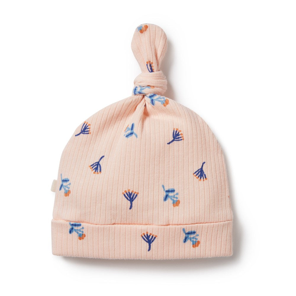 Little Flower Organic Rib Knot Hat