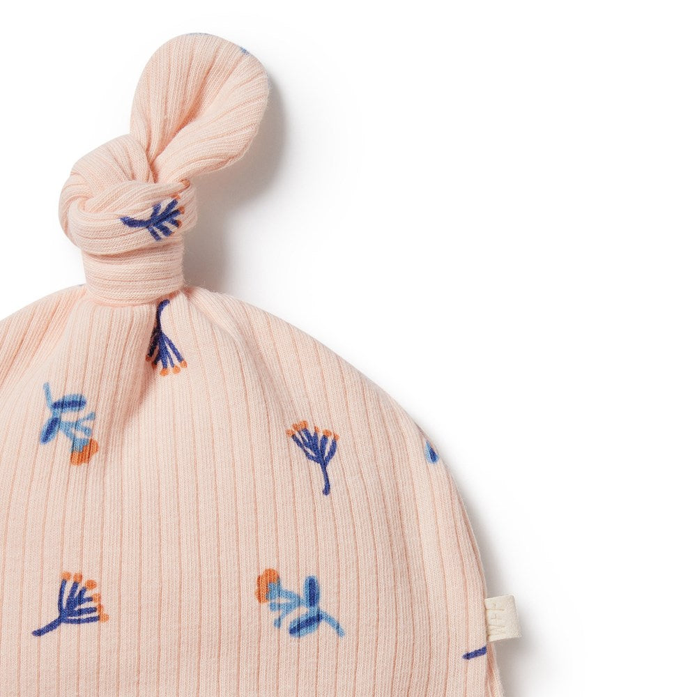 Little Flower Organic Rib Knot Hat