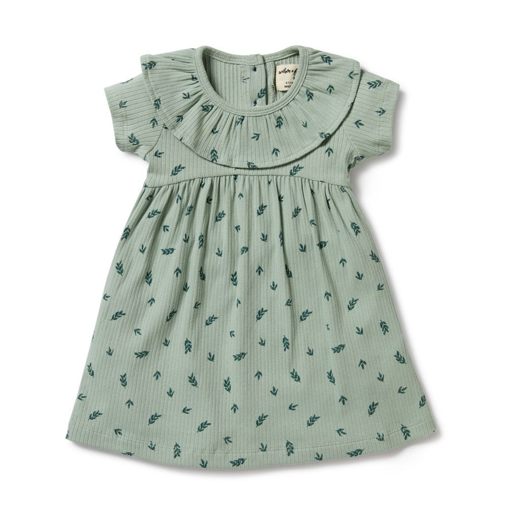 Falling Leaf Organic Rib Ruffle Dress