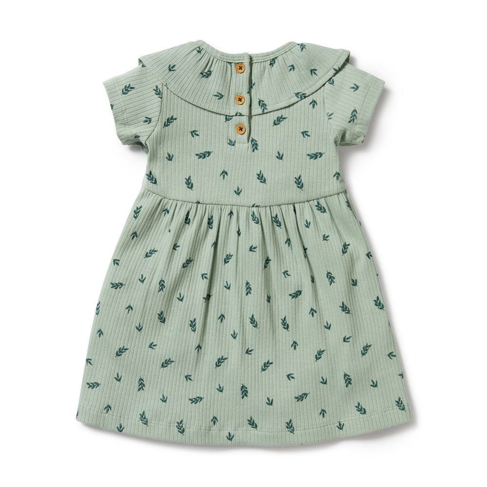 Falling Leaf Organic Rib Ruffle Dress