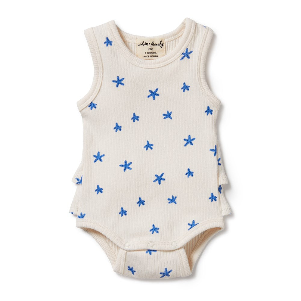 Little Starfish Organic Rib Ruffle Bodysuit