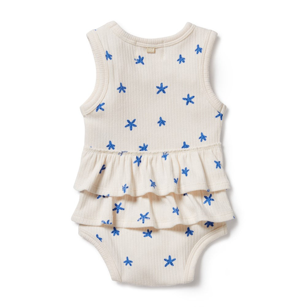 Little Starfish Organic Rib Ruffle Bodysuit