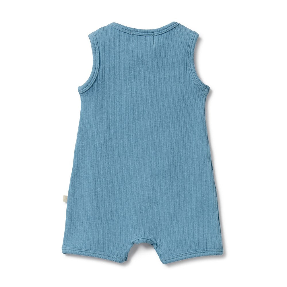 Sky Blue Organic Rib Growsuit